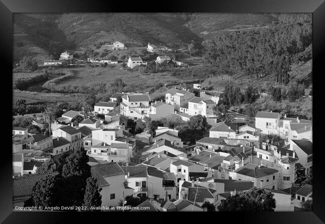 Odeceixe Village in Monochrome  Framed Print by Angelo DeVal