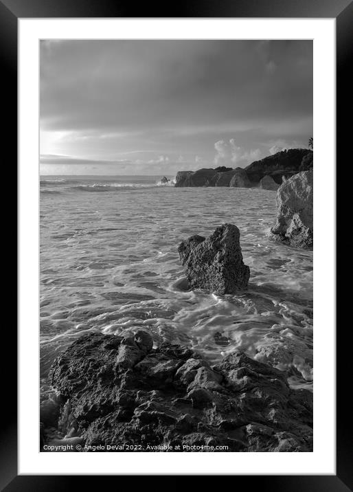 High Tides in Gale Beach - Monochrome Framed Mounted Print by Angelo DeVal