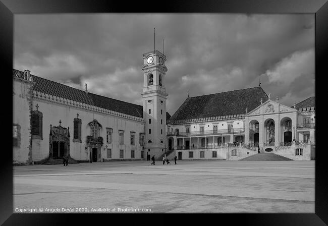Coimbra University in Portugal - Monochrome Framed Print by Angelo DeVal