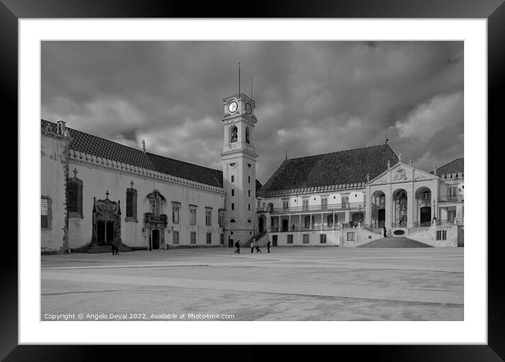 Coimbra University in Portugal - Monochrome Framed Mounted Print by Angelo DeVal