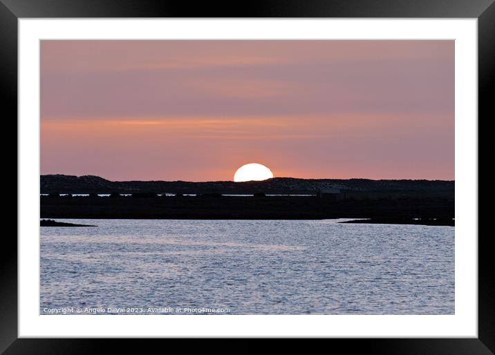 Sunset by the Ria Formosa in Faro Framed Mounted Print by Angelo DeVal