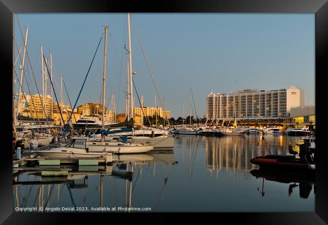 Vilamoura Marina at the End of the Day Framed Print by Angelo DeVal