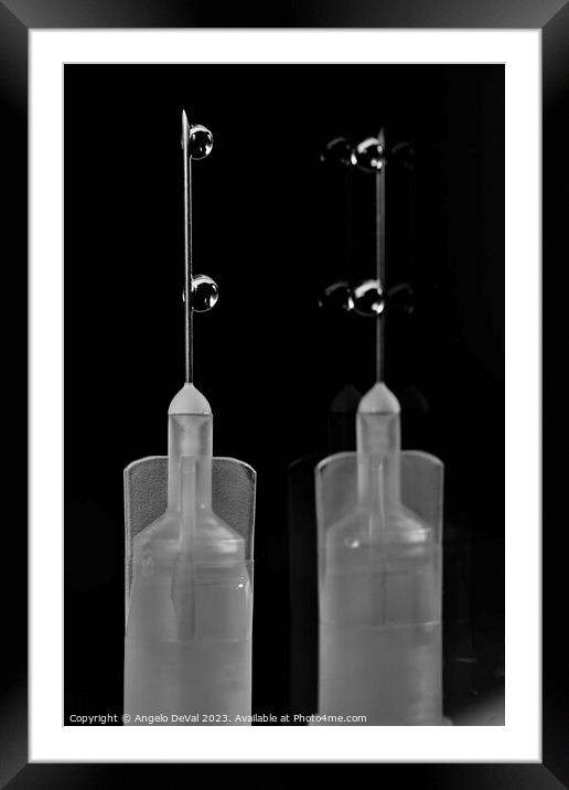 Syringe Reflection in Monochrome Framed Mounted Print by Angelo DeVal