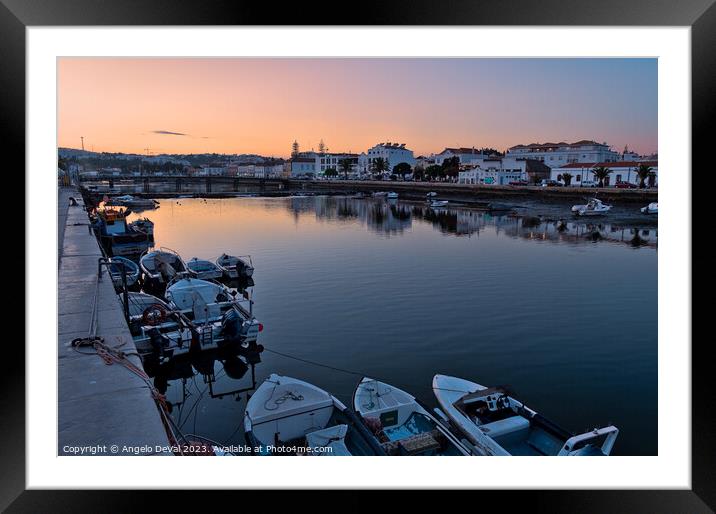 Tranquil Dusk Reflections in Tavira Framed Mounted Print by Angelo DeVal