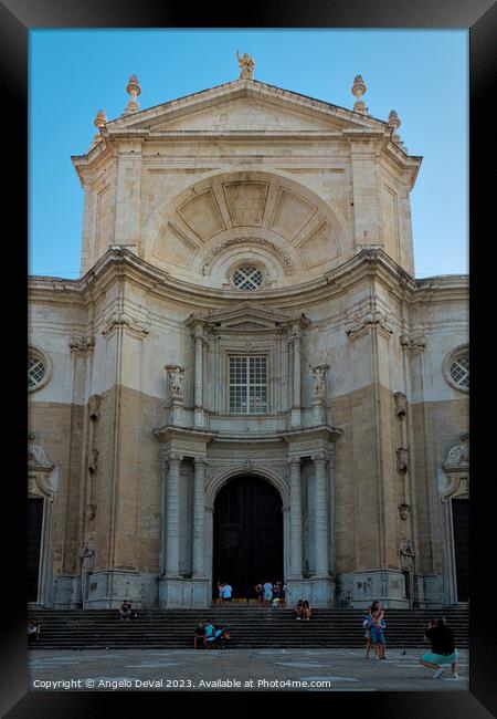 Cadiz Cathedral Facade Framed Print by Angelo DeVal