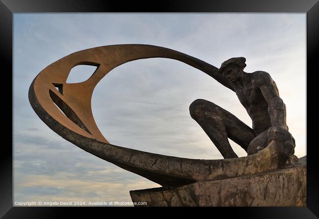 Pescadores Roundabout Statue - Albufeira Framed Print by Angelo DeVal