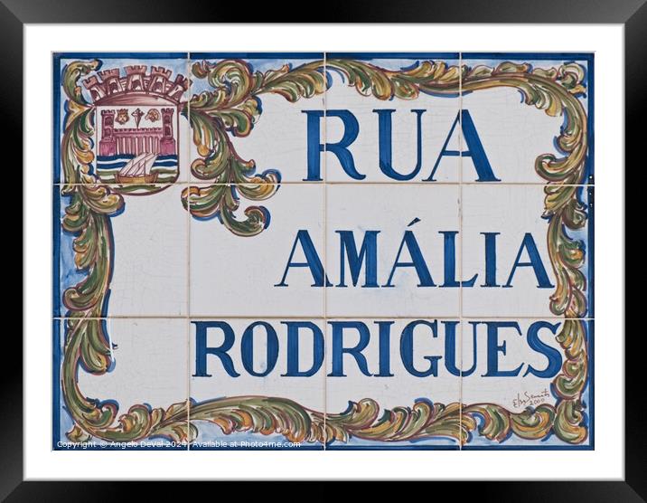 Amalia Rodrigues Street Mosaic Framed Mounted Print by Angelo DeVal