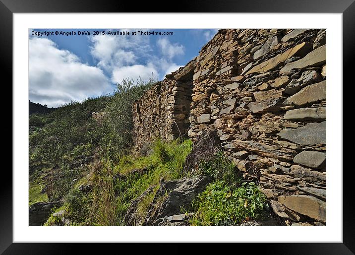Ruins of a schist cottage in Alentejo  Framed Mounted Print by Angelo DeVal