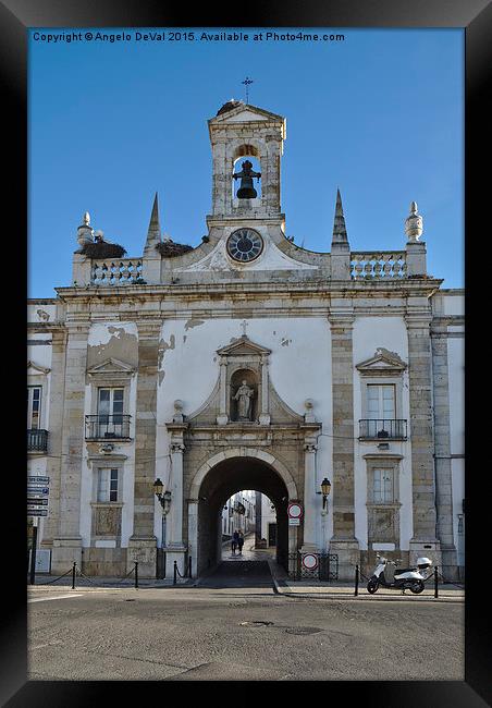 Faro Historic centre Arco da Vila gate. Portugal  Framed Print by Angelo DeVal
