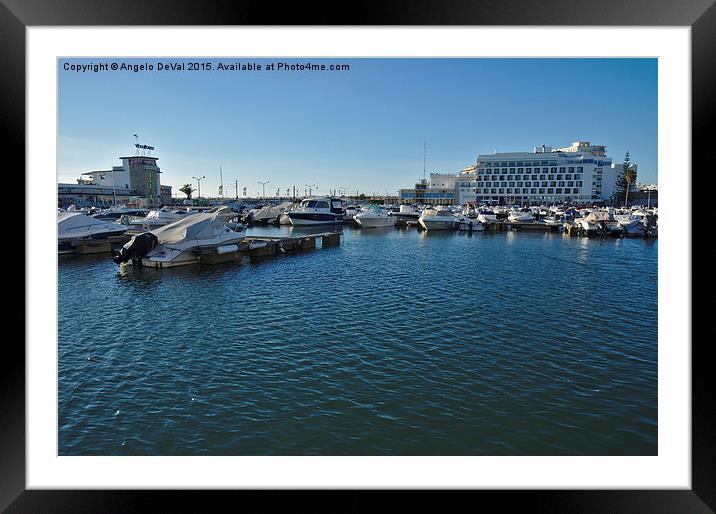 Faro City Marina. Algarve Portugal  Framed Mounted Print by Angelo DeVal