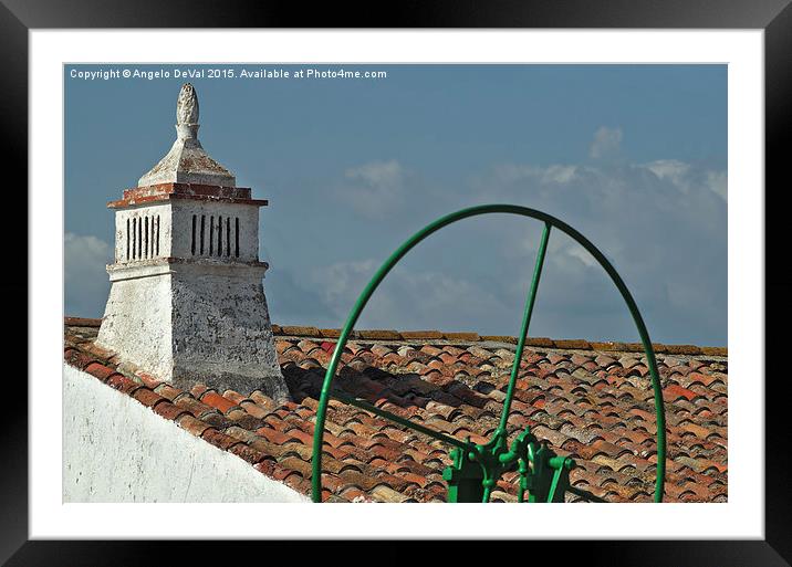 Old chimney and water pump. Algarve Portugal  Framed Mounted Print by Angelo DeVal