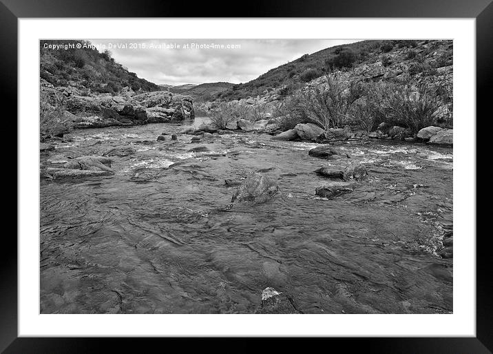 River Flow Framed Mounted Print by Angelo DeVal