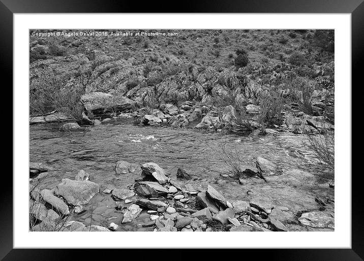 River Flow and Rocks in Alentejo Framed Mounted Print by Angelo DeVal
