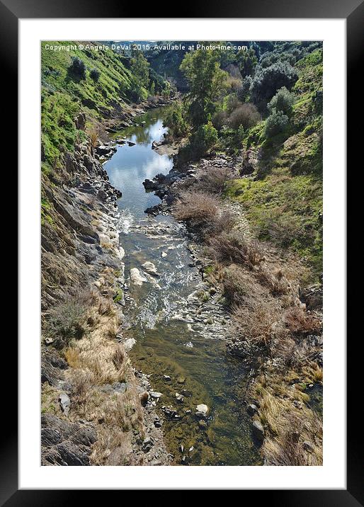 Oeiras Creek stream in Alentejo  Framed Mounted Print by Angelo DeVal