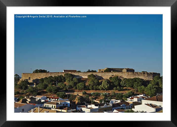 Castle of Castro Marim from the hill  Framed Mounted Print by Angelo DeVal