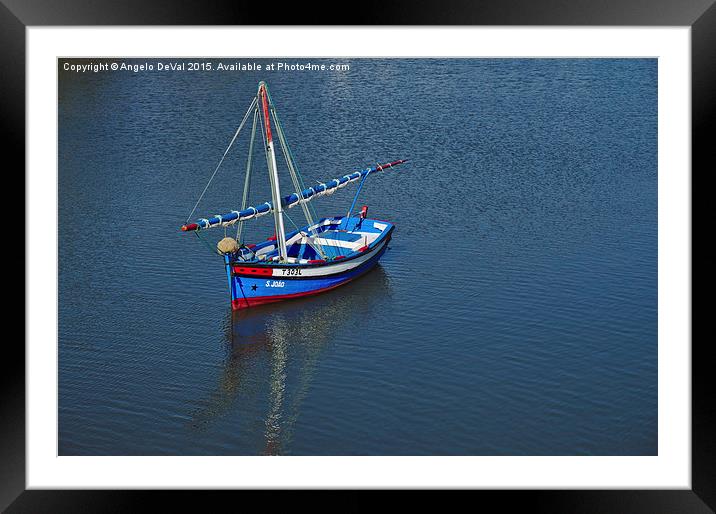Traditional Fishing Sailboat in Tavira  Framed Mounted Print by Angelo DeVal
