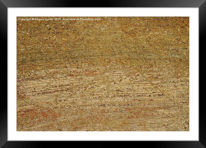  Natural Schist Stone Wall Framed Mounted Print by Angelo DeVal
