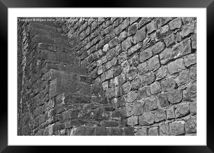 Medieval Castle Stairs Framed Mounted Print by Angelo DeVal