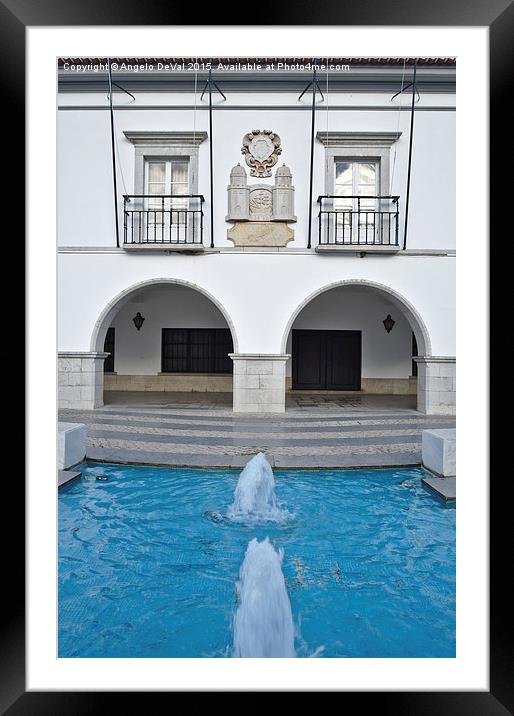 Council of Tavira and Fountain  Framed Mounted Print by Angelo DeVal