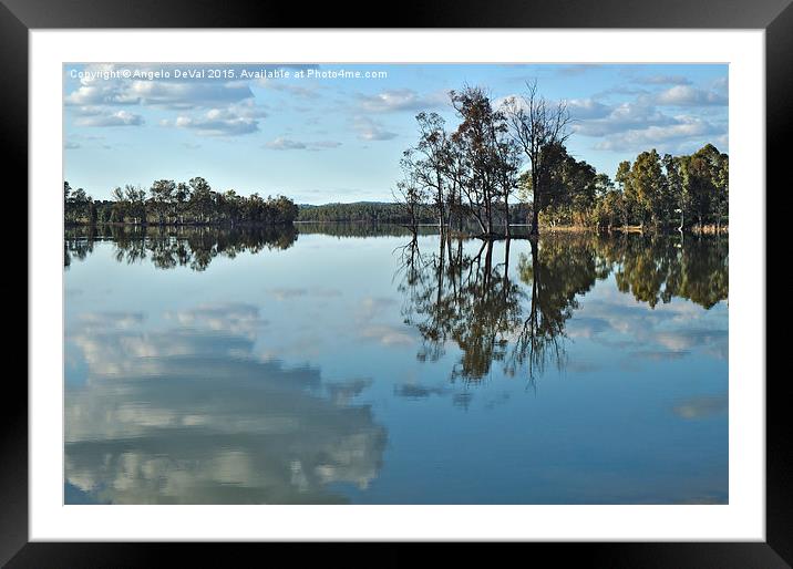 Peaceful Lake  Framed Mounted Print by Angelo DeVal