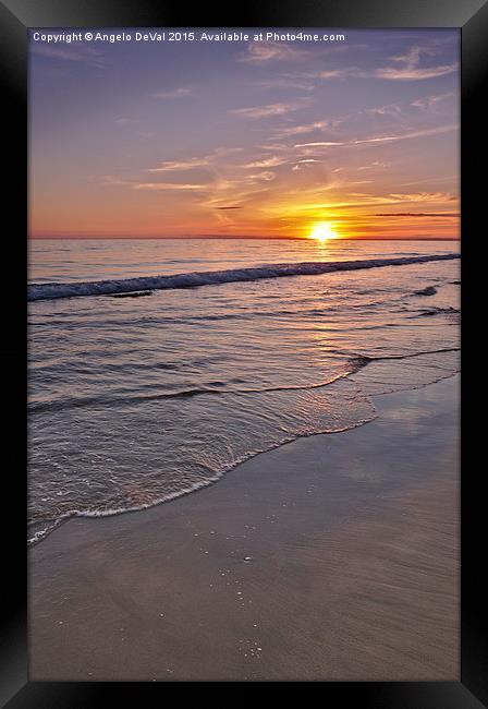 Last Minute Summer Beach Sunset  Framed Print by Angelo DeVal