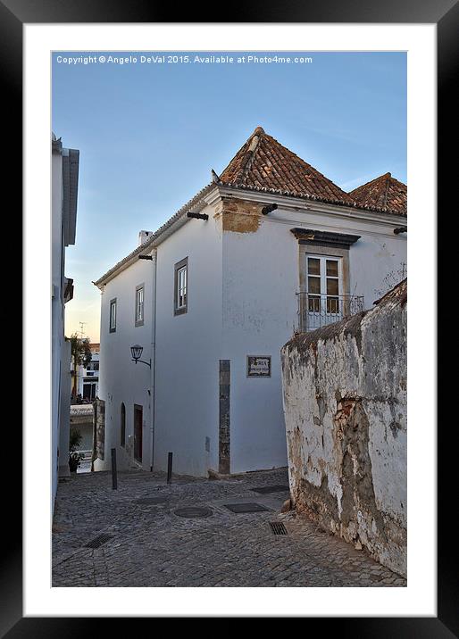Narrow Streets of Tavira  Framed Mounted Print by Angelo DeVal