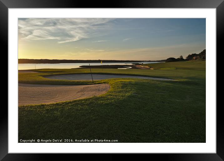 Golf course at sunset Framed Mounted Print by Angelo DeVal