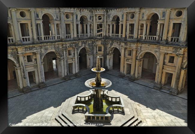 Fountain in the Convent of Christ. Tomar, Portugal Framed Print by Angelo DeVal
