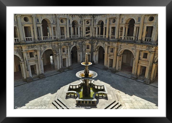 Fountain in the Convent of Christ. Tomar, Portugal Framed Mounted Print by Angelo DeVal