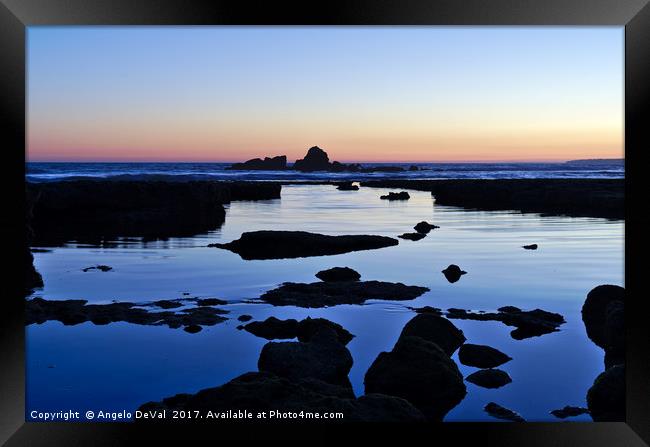 Purple in Gale Beach. Algarve Framed Print by Angelo DeVal