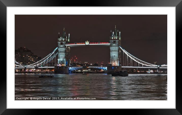 Tower Bridge Scene Framed Mounted Print by Angelo DeVal