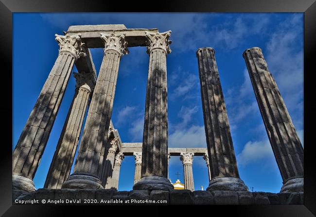 Columns of the Roman temple of Evora Framed Print by Angelo DeVal