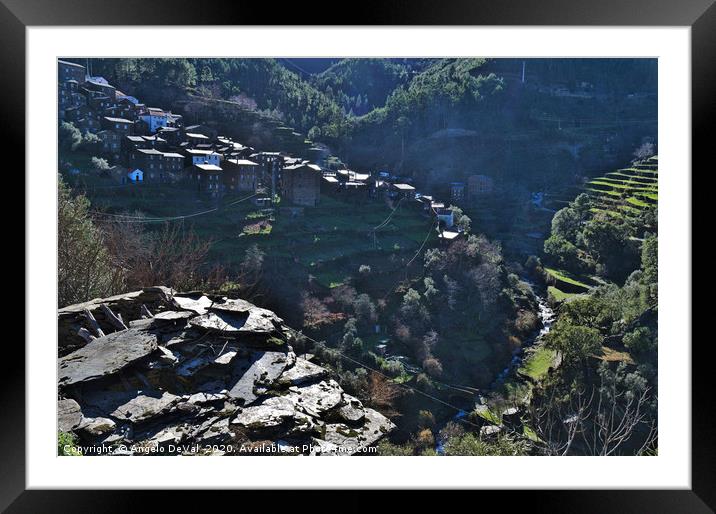 Piodao Village and Mountains Framed Mounted Print by Angelo DeVal