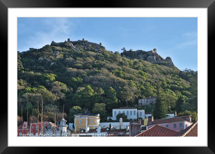 Castelo dos Mouros and Rooftops in Sintra Framed Mounted Print by Angelo DeVal