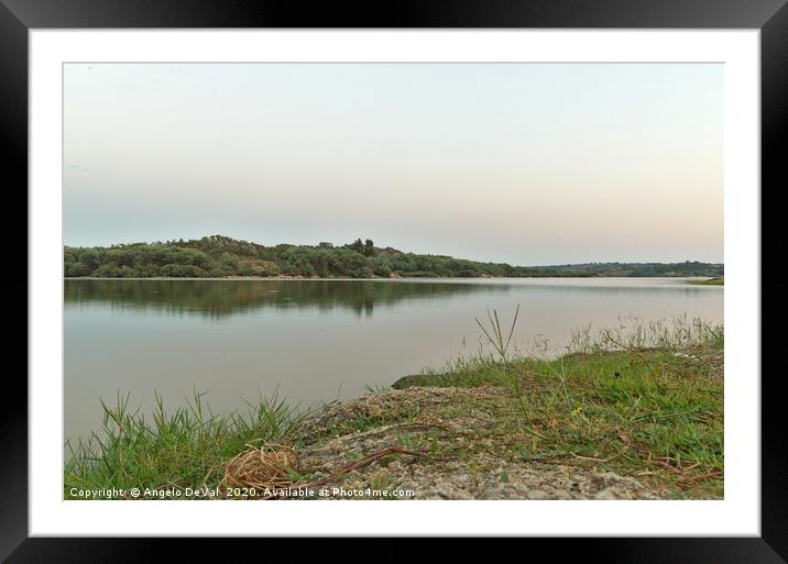 Quiet times in Povoa e Meadas Dam Framed Mounted Print by Angelo DeVal