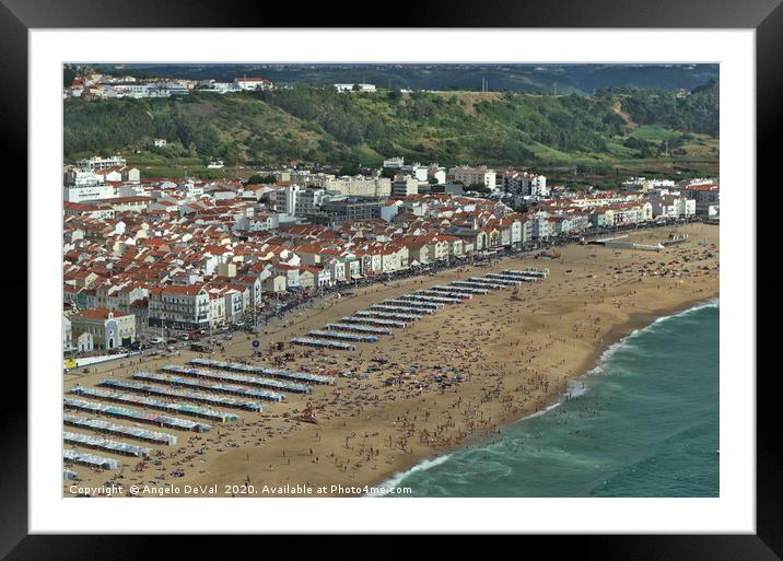 Nazare beach during summertime Framed Mounted Print by Angelo DeVal
