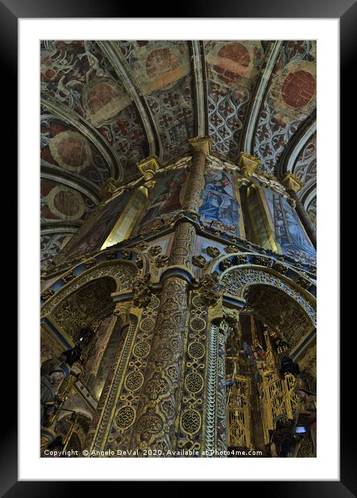 Ceiling and Columns of Convento de Cristo in Toma Framed Mounted Print by Angelo DeVal