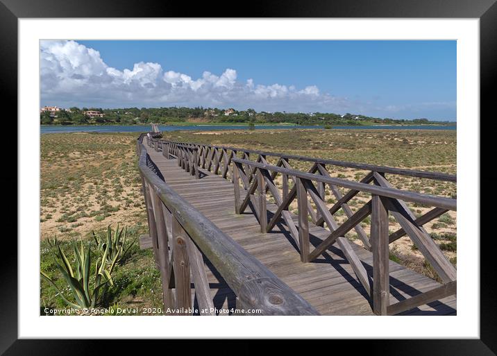 Long wooden bridge of Quinta do Lago Framed Mounted Print by Angelo DeVal