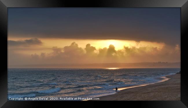 Lone Surfer Framed Print by Angelo DeVal