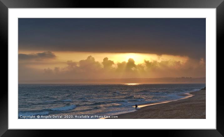 Lone Surfer Framed Mounted Print by Angelo DeVal