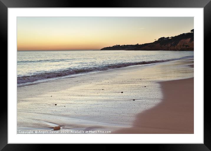 Maria Luisa Beach in Albufeira Framed Mounted Print by Angelo DeVal