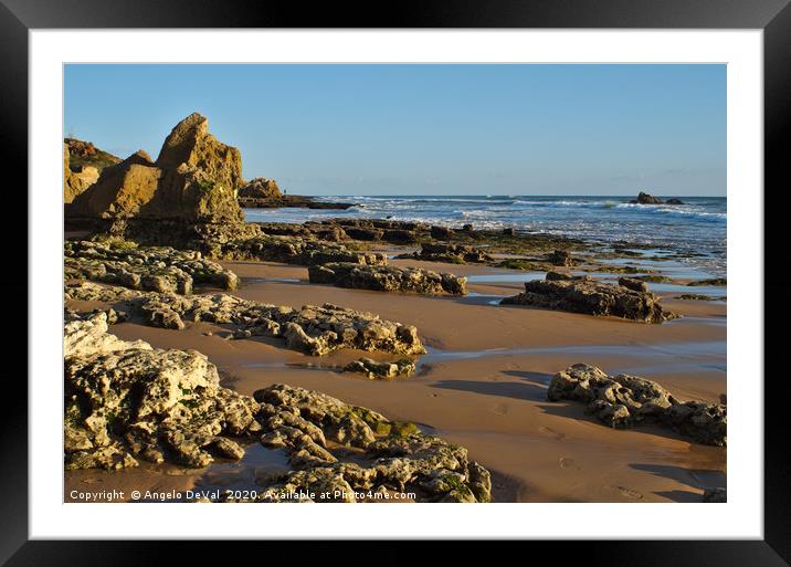 Gale beach, low tide and sunset Framed Mounted Print by Angelo DeVal