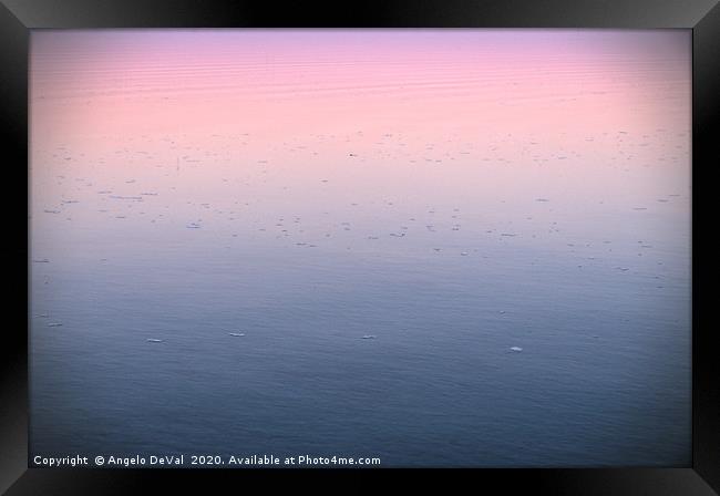 Lake tinted with twilight colors Framed Print by Angelo DeVal