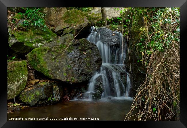 Rocks and waterfall in Monchique Framed Print by Angelo DeVal