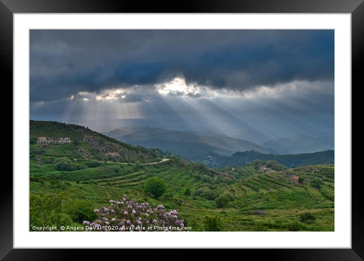 Sunrays over Monchique valley Framed Mounted Print by Angelo DeVal
