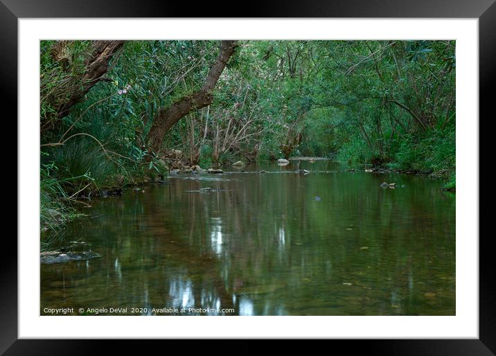 Peaceful River in Fonte da Benemola Framed Mounted Print by Angelo DeVal