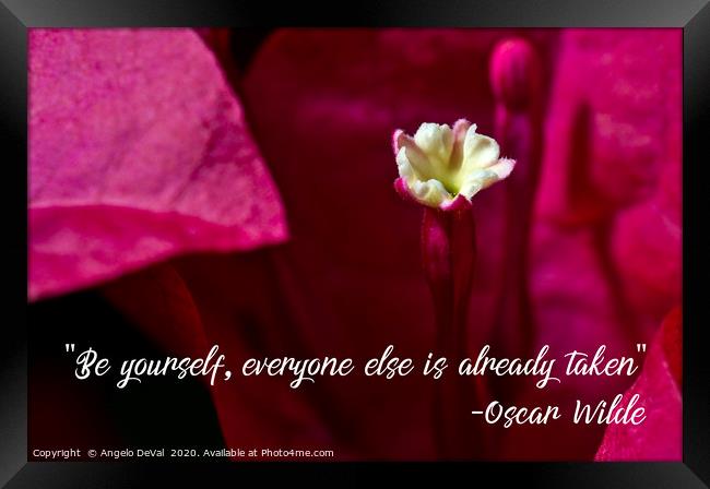 Be yourself, everyone else is already taken Framed Print by Angelo DeVal