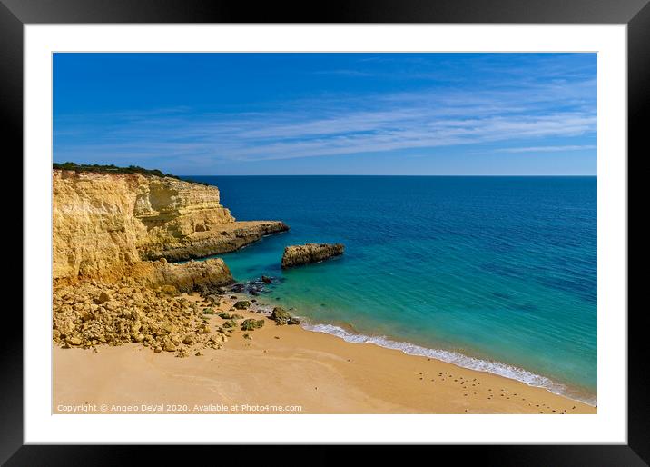 Scenery of Deserta Beach in Algarve Framed Mounted Print by Angelo DeVal