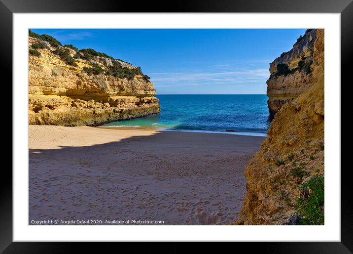 Tranquil Beach Scene in Algarve Framed Mounted Print by Angelo DeVal