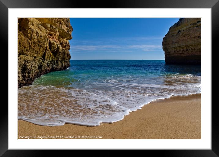 Waves lightly touching Framed Mounted Print by Angelo DeVal